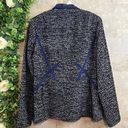 Doncaster  Tweed Boucle Collared Blazer Jacket Career Gray Black Blue Size 4 Photo 1