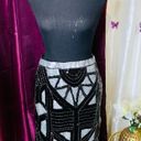 The Row NWT Front Black & Grey by Sara & Goldy Geometric Design Sequin Pencil Skirt Photo 2