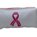 NWT White Breast Cancer Awareness Pencil Case Cosmetic Beauty Bag Keychain Pouch Photo 0