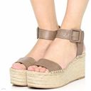 Vince  Abby Croc Espadrille Platform Sandals Taupe Summer Bohemian Chic size 9 Photo 1