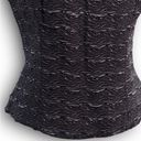 Carmen Marc Valvo Vintage  Black Gray Beaded Sleeveless Knit Top Photo 3