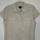 Style & Co  100% Linen Button Down Front Short Sleeves Shirt Photo 1