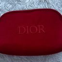 Christian Dior New  Red Velvet Double Zipper Travel Cosmetic Toiletry Evening Bag Photo 1
