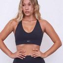 SET active  Luxform Racer V Neck Sports Bra Racerback Storm Blue Size Small Photo 0