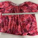 Cathy Daniels  Shirt Womens X-Large Pink Red Floral Short Sleeve Blouse Poly Photo 3