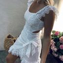 These Three Boutique White scalloped lace embroidered eyelet white cut out dress Photo 15