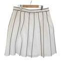 Talbots  Women's 14 Petite White Black Striped Pleated Cotton Skirt NWT 14P Photo 4