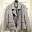 Banana Republic Gray Wool Blend Boucle Moto Collar Coat Women’s size X Large Photo 0