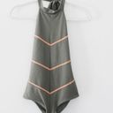 Tavik swim Hannah One Piece Swimsuit in Glossy Pique Cove Grey Slot Seam NWT Photo 4