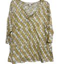 Coldwater Creek  yellow light weight sheer 3/4 sleeve top Photo 4