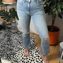 Mother High Waist Distressed Ankle Cropped Flare Jeans Light Wash Size 27 Photo 1