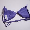 Good American  Support Bikini Top Purple Lilac Shine Size 3 Large String Triangle Photo 4