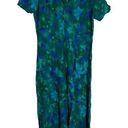 Vintage Blue  Green Floral Maxi Dress 6 Petite Photo 0