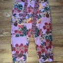 Farm Rio  Women's PXL Pink‎ Floral Tropical Pants High Waist Photo 1