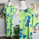 Natori  Vintage Floral Green Blue Maxi Dress size Large Photo 0