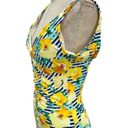 Skye Swimwear SKYE Primavera Yellow Floral Blue & White Striped One Piece Monokini Size Large Photo 4