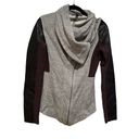 Elizabeth and James  KURT GREY BROWN LAMBS LEATHER SLEEVES ASYMMETRICAL JACKET M Photo 6