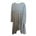 Umgee  Duster Womens Medium Beige Boho Waffle Knit Drape Cardigan Open Sweater Photo 4