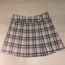 Preppy Plaid Pleated Skirt Tan Size L Photo 3