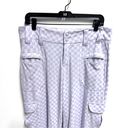 frankie's bikinis  L Purple Checkered Chilli Straight Leg Cargo Pants Photo 3