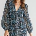 Blue Rain - Margo V-Neck Floral Swing Lurex Mini Dress Photo 0