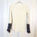 Free People  Alpine Cuff Ski Lodge Thermal Henley Top: Ivory Photo 3