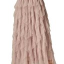 Gypsy Tulle Tiered Maxi Skirt Pink SMALL  Boho Fairy Disco Cowgirl Full NEW Photo 0