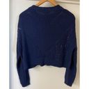 BCBGMAXAZRIA Crochet Crewneck Sweater Navy Blue Size XS Photo 7