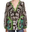 Rococo  sand throne print silk embroidered blouse Photo 0