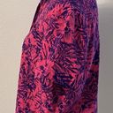 Basic Editions  Hot Pink & Purple Hibiscus Palm Leaves Floral Button Down Size XL Photo 1