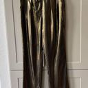 Elizabeth and James  Metallic Gold Hawke Pleated Straight Leg Lame Trousers Pants 2 Photo 0