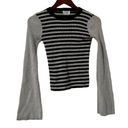 SEEK the Label  Striped Knit Bell Sleeve Sweater Top Photo 2