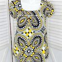 New Directions Mandala Print Shirt Yellow Black Gray XL Yellow Photo 0