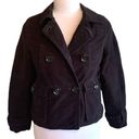 American Eagle  Peacoat Black Double Breasted Brushed Cotton Size Medium Photo 0