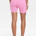 JoyLab Women's High-Rise Ribbed Seamless Bike Shorts 6" -  Berry Pink S -NWT Photo 1