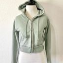 Brandy Melville John Galt Light Green Cropped Zip-Up Hoodie Jacket Photo 1