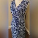 Tiana B NEW  Navy Blue & White Paisley Gathered Wrap-Style Modcloth Dress Size 6 Photo 1