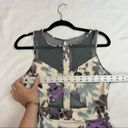 Silence + Noise  Purple Gray Mesh Cutout Sides Skater Dress Photo 4