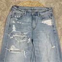 American Eagle  Skater Jeans Wide Leg Rigid Hi-Rise Distressed Patch Me Up Blue 4 Photo 4