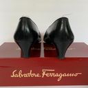 Salvatore Ferragamo Vintage Black Block Kitten Heel  Heels w/ Original Box Photo 4