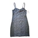 American Eagle  Black Floral Lace Sleeveless Tank Bodycon Mini Dress Size 8 Photo 3