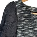 Anthropologie  Postmark Black White Textured Tweed Knit Tunic Dress Lace Size‎ S Photo 5