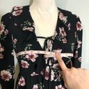 Xhilaration NWOT Black Floral Ruffle Wrap Dress Long Sleeve Photo 4