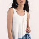 AQUA WOMENS SLEEVELESS ASYMMETRIC OVERLAY TANK TOP PULLOVER LIGHTWEIGHT CLASSY S Photo 0