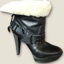 Burberry  Biker Shearling Lined Ankle Boot In Black Size 8.5 Photo 2