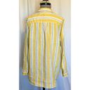 J.Jill  $79 Love Linen Daisy Stripe Roll-Tab Sleeve V-Neck Tunic Top Size Medium Photo 1