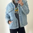 Aritzia  Sunday Best Denim Sherpa Lined Trucker Jacket Sz Medium Photo 6