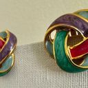 infinity Vintage colorful  knot clip on earrings Photo 3