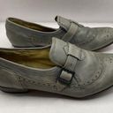 Latigo  Troop Gray Leather Buckle Slip On Oxford Loafer Size 8M Old Money Grandma Photo 0