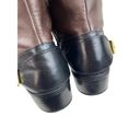 Ralph Lauren  Marlena II Leather Riding Boots Womens 9.5B Black Brown Zip Buckle Photo 4